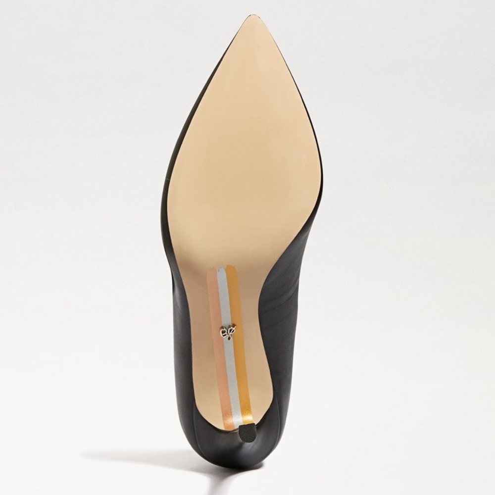 NIB Sam Edelman Hazel Black Leather Heels - Picture 5 of 12